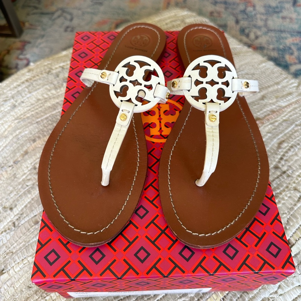 Tory Burch Gabriel Flat Thong Vegan Leather Sandals
